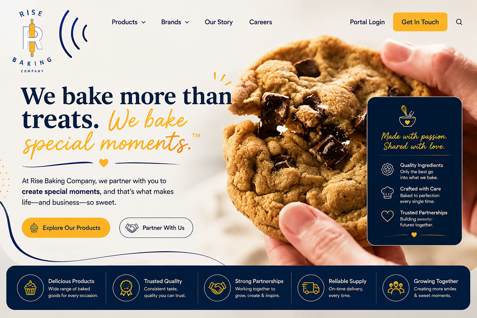 Rise Baking Company website and brand experience
